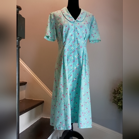 Tru Vintage 50s Lightweight Dress Sz L - Picture 6 of 7